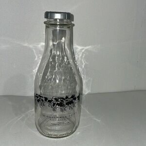 Glass Milk Bottle Dutchmen Dairy Canada 2008 Cow Farmhouse Farm Decor